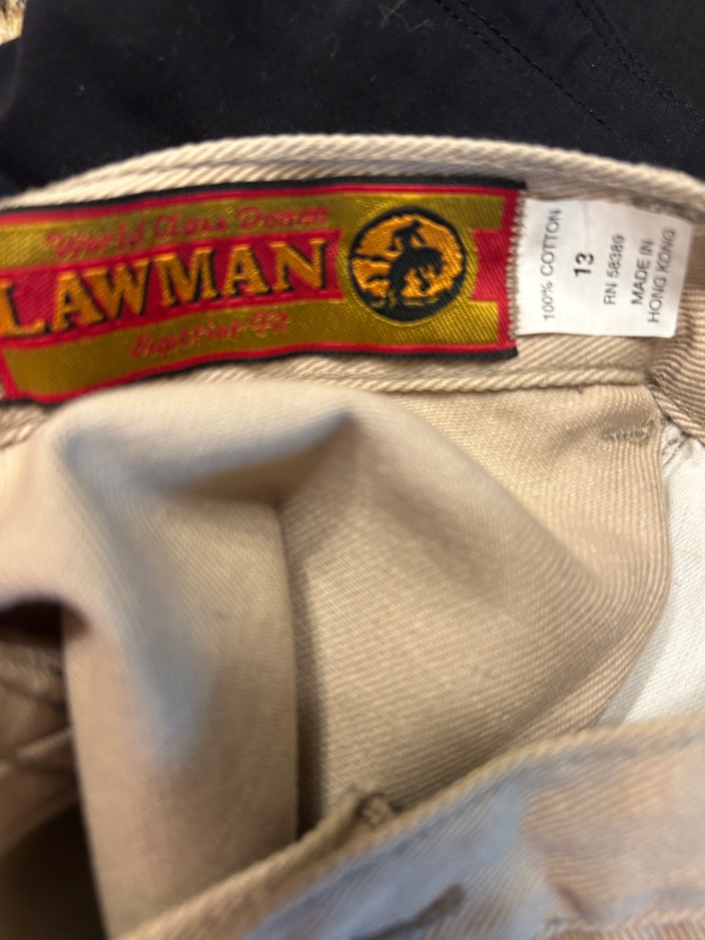 Vintage LAWMAN western junior size 13 High-Waist Straight Leg Beige Pants